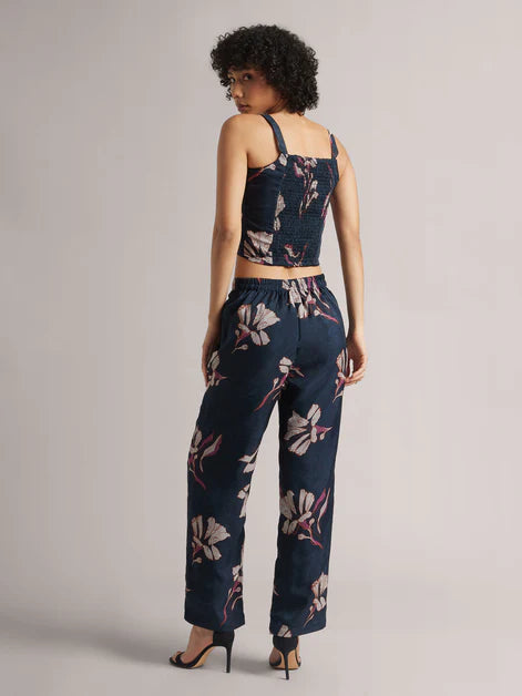 Floral Navy Organza Co-ord Set